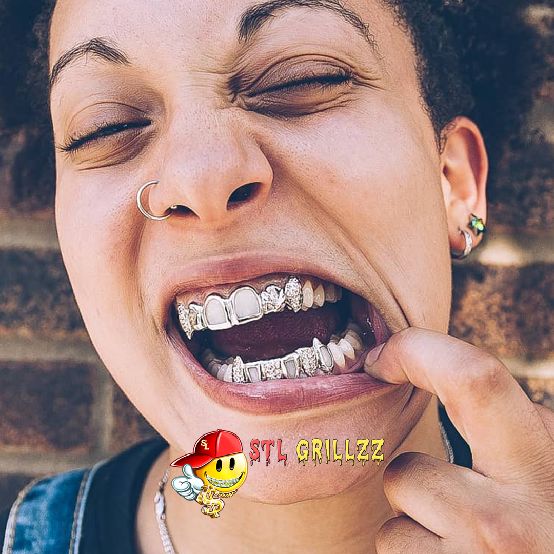 white gold teeth outline