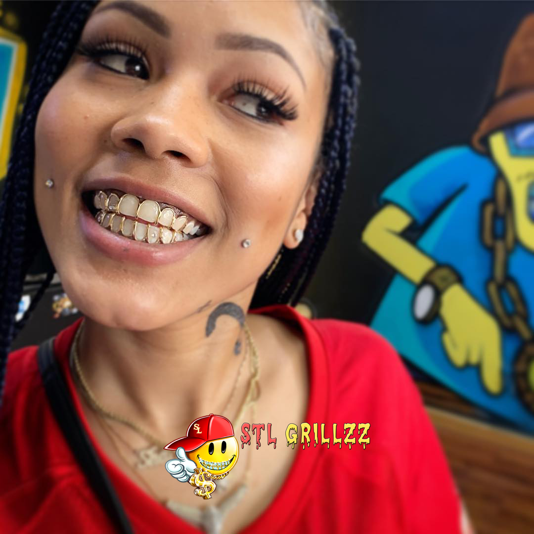 white gold teeth outline