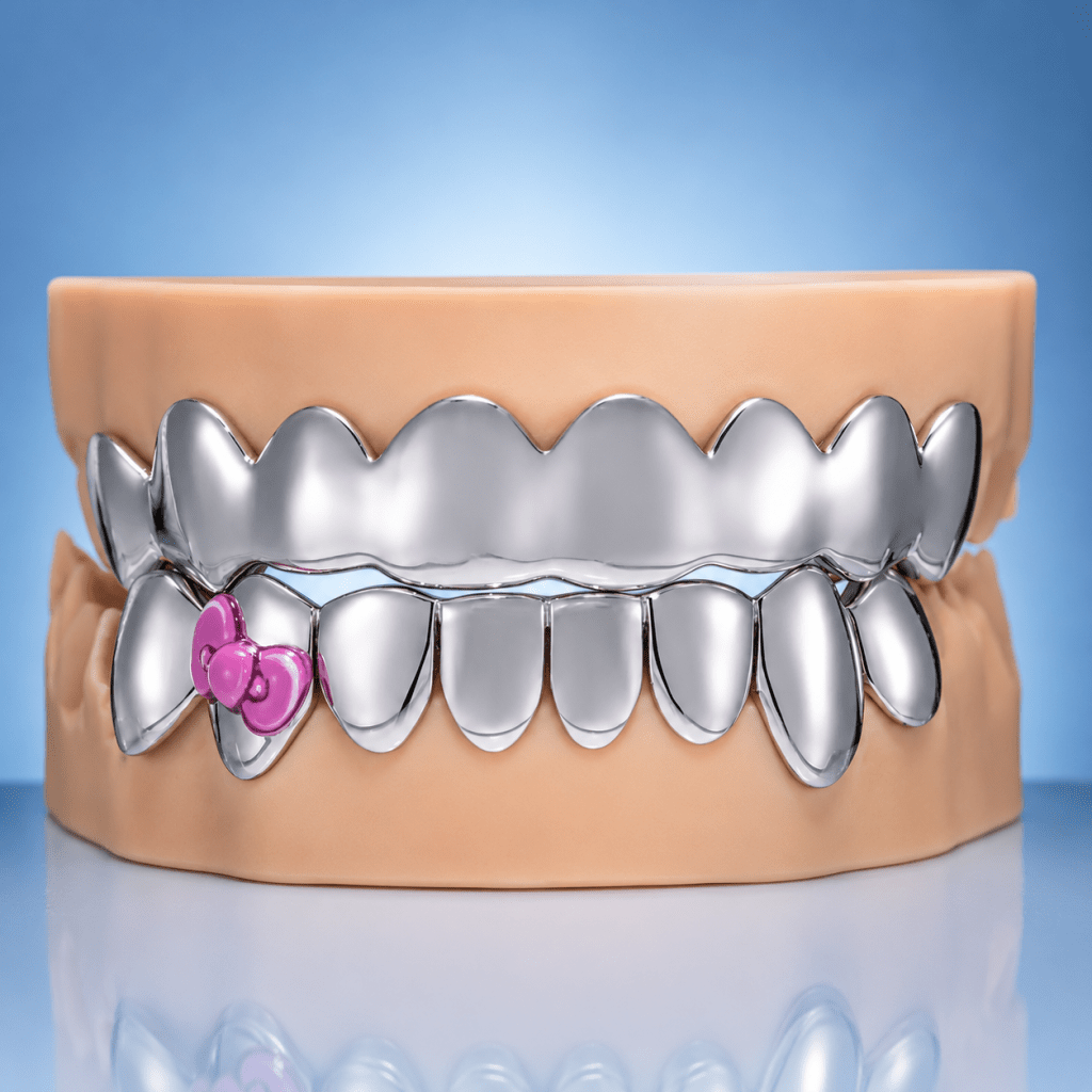 Hello Kitty Bow Silver Grillz