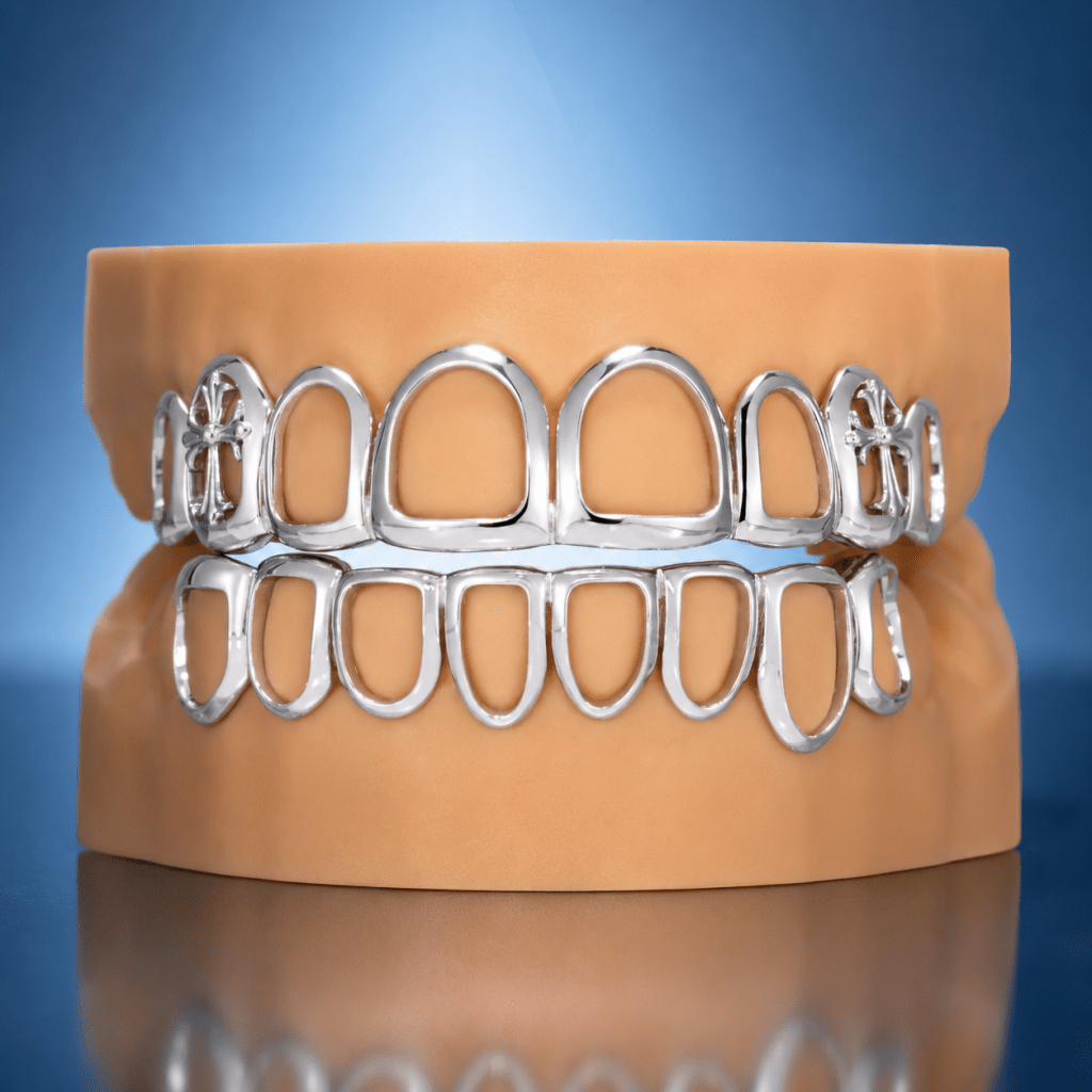 Silver Open Face Grillz